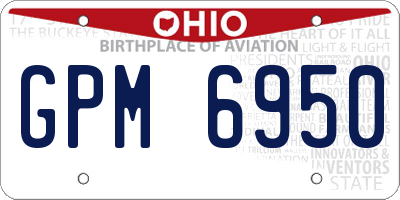 OH license plate GPM6950