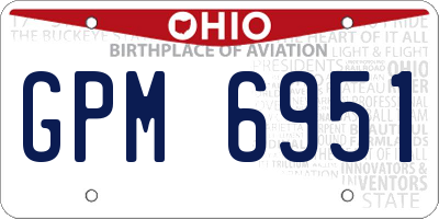 OH license plate GPM6951
