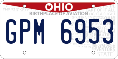OH license plate GPM6953