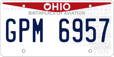 OH license plate GPM6957