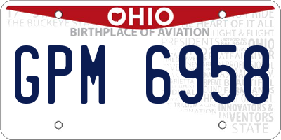OH license plate GPM6958