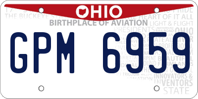 OH license plate GPM6959