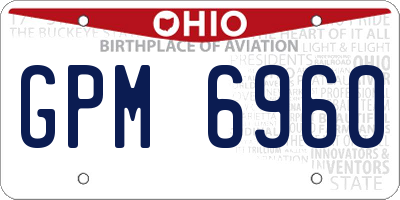 OH license plate GPM6960