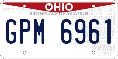 OH license plate GPM6961