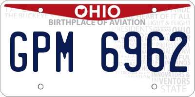 OH license plate GPM6962