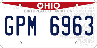 OH license plate GPM6963