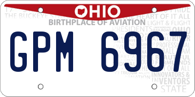 OH license plate GPM6967