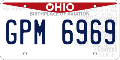 OH license plate GPM6969