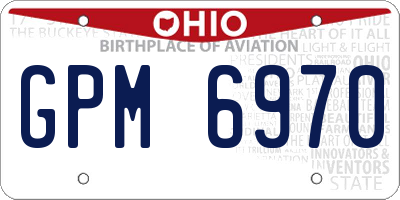 OH license plate GPM6970