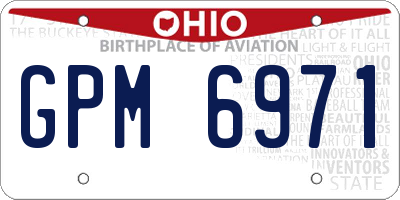 OH license plate GPM6971