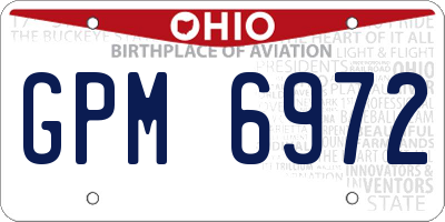 OH license plate GPM6972