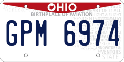 OH license plate GPM6974