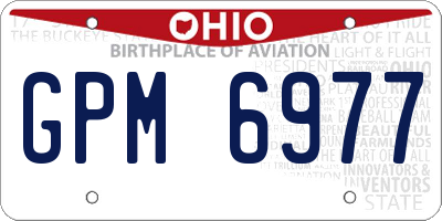 OH license plate GPM6977