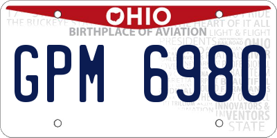 OH license plate GPM6980