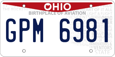 OH license plate GPM6981