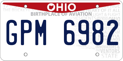 OH license plate GPM6982