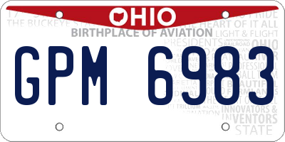 OH license plate GPM6983