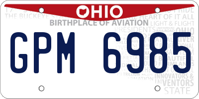 OH license plate GPM6985