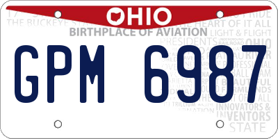 OH license plate GPM6987
