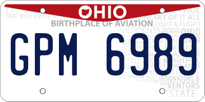 OH license plate GPM6989