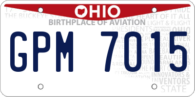 OH license plate GPM7015