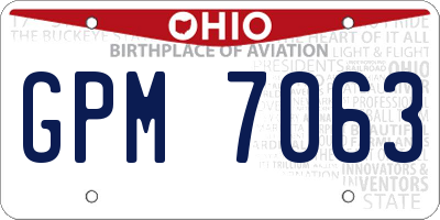 OH license plate GPM7063