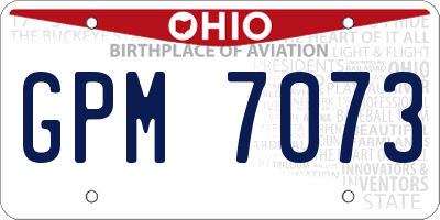OH license plate GPM7073
