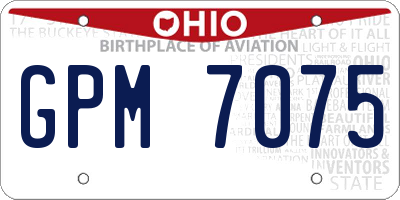 OH license plate GPM7075