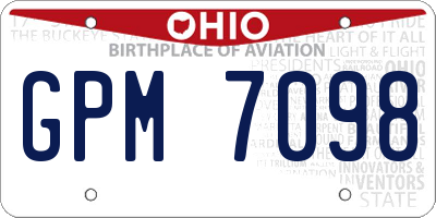 OH license plate GPM7098