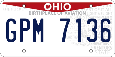 OH license plate GPM7136