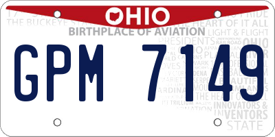 OH license plate GPM7149