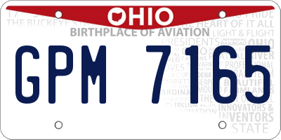 OH license plate GPM7165