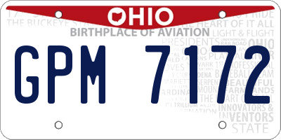 OH license plate GPM7172