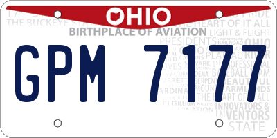 OH license plate GPM7177
