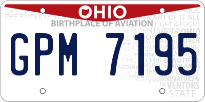 OH license plate GPM7195