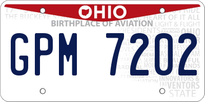 OH license plate GPM7202