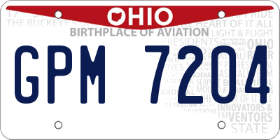 OH license plate GPM7204
