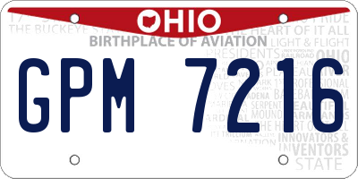 OH license plate GPM7216