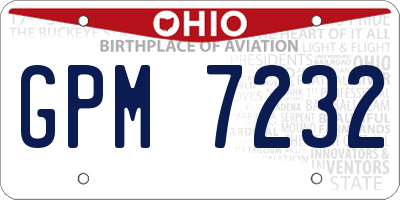 OH license plate GPM7232