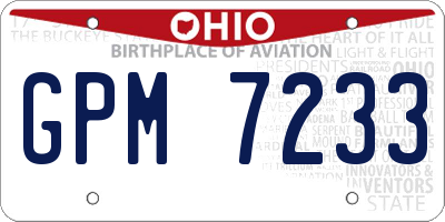 OH license plate GPM7233