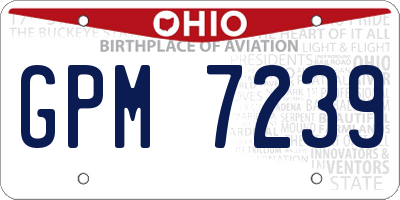 OH license plate GPM7239