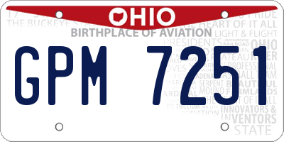 OH license plate GPM7251