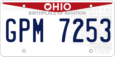 OH license plate GPM7253
