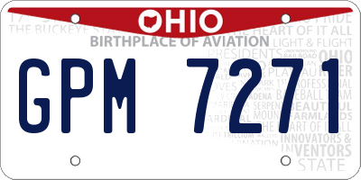 OH license plate GPM7271
