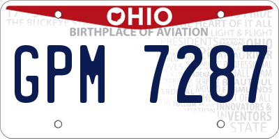 OH license plate GPM7287