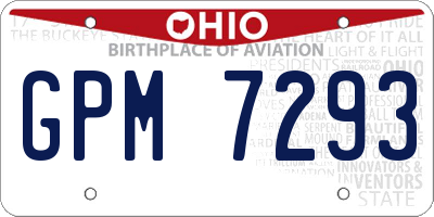 OH license plate GPM7293