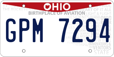 OH license plate GPM7294