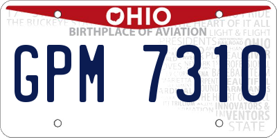 OH license plate GPM7310