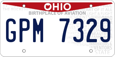 OH license plate GPM7329