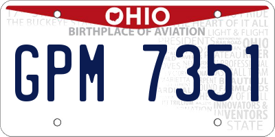 OH license plate GPM7351